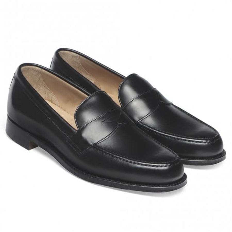 Men Cheaney Loafers | Hudson Penny Loafer In Black Calf Leather ...